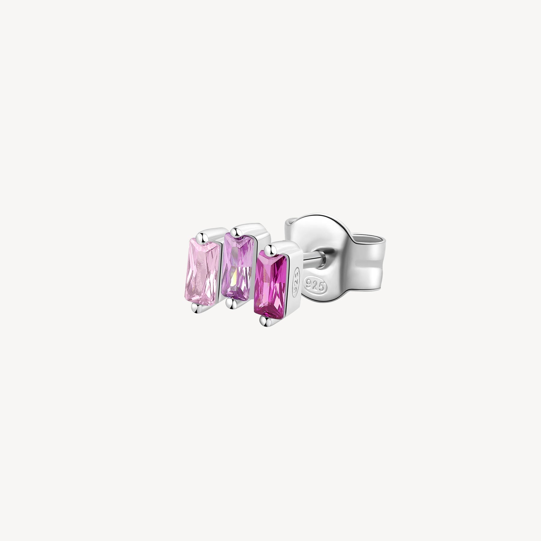 Orecchino argento Fancy vibrant pink