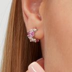 Orecchino argento Fancy vibrant pink