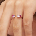 Anello argento Fancy vibrant pink
