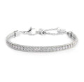Bracciale Marlù tennis zirconi baguette catena snake squadrata bianco