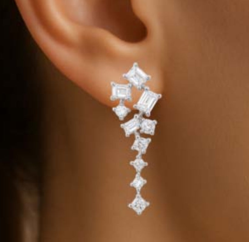 Orecchini Piti Malì donna Pendenti zirconi multiformi