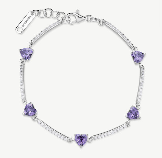 Bracciale argento Fancy magic purple cuoricino