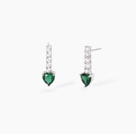 Orecchini con zirconi e smeraldi sintetici TENNIS CLUB