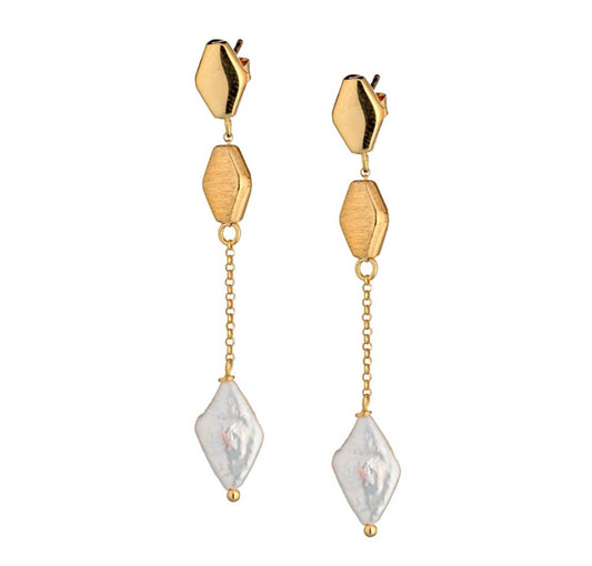 Orecchini Marcello Pane Perle Romboidali - Bonton