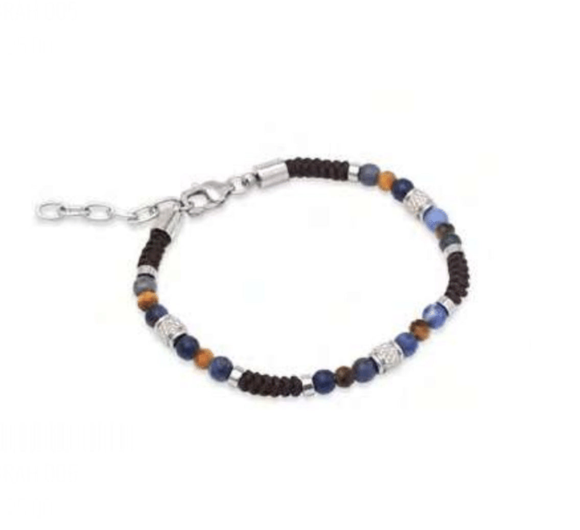 Bracciale uomo Héctor Corda e pietre naturali