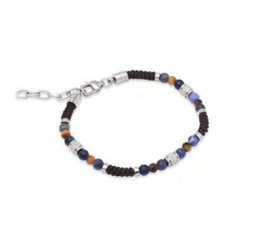Bracciale uomo Héctor Corda e pietre naturali