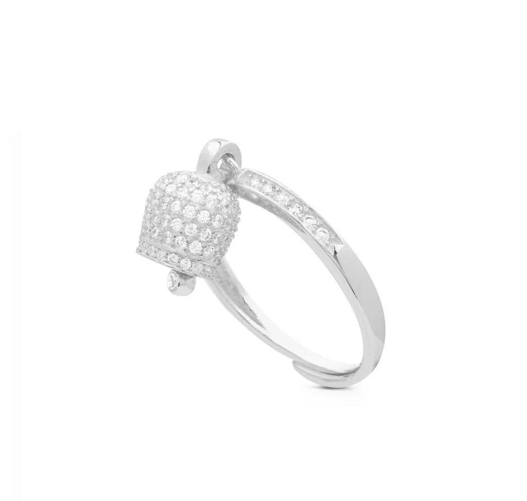 Anello donna con campanella pavé piccola  Le scritte dell’amore