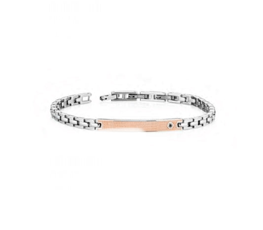 Bracciale uomo Héctor con piastra rosè