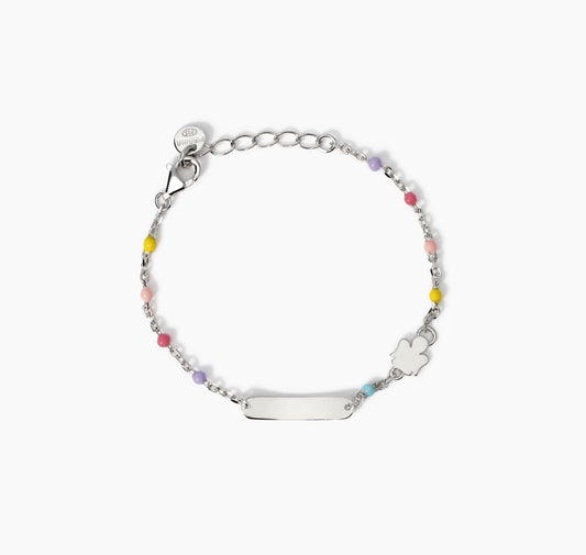 Bracciale Mabina Junior con targhetta incidibile e angioletto