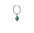 Mono orecchino Marlù a cerchio con sfera malachite pendente