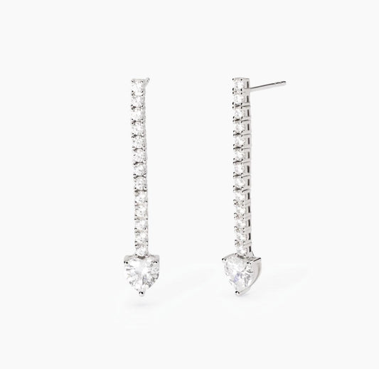 Orecchini Mabina con zirconi pendenti taglio cuore TENNIS CLUB