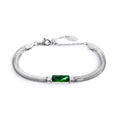 Bracciale Marlù catena catena snake con cristallo baguette centrale
