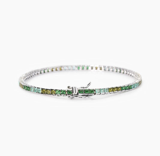 Bracciale donna Mabina con zirconi multicolor verdi TENNIS CLUB