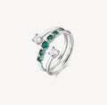 Anello argento Fancy life green
