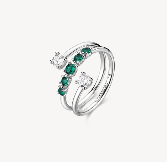 Anello argento Fancy life green