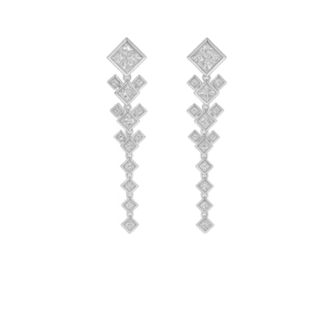 Orecchini Piti Malì donna Pendenti con zirconi a forma di rombo