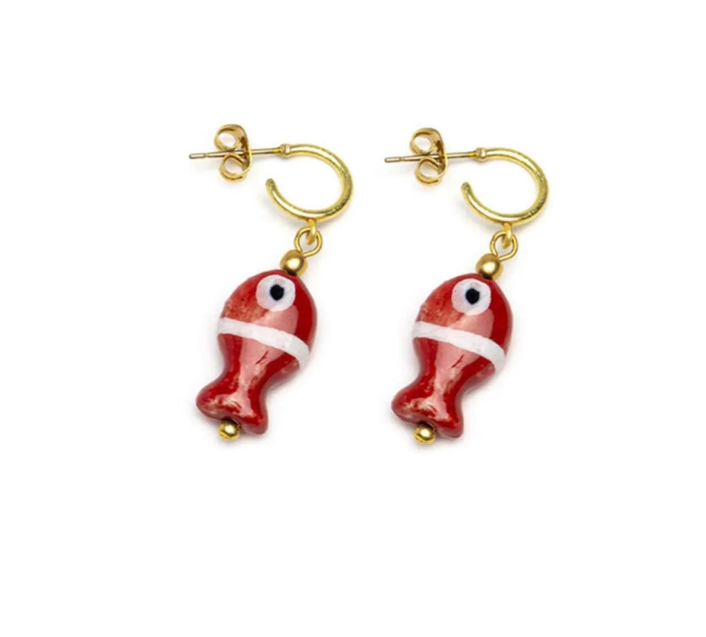 Orecchini Vestopazzo Coral cerchietti pesci rossi