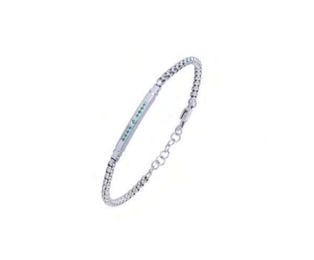 Bracciale uomo Héctor Piastra con pietre verdi