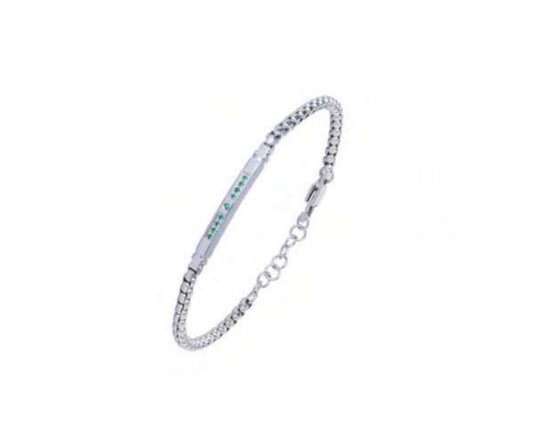 Bracciale uomo Héctor Piastra con pietre verdi