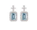 Orecchini Piti Malì donna Fiore e baguette acquamarina