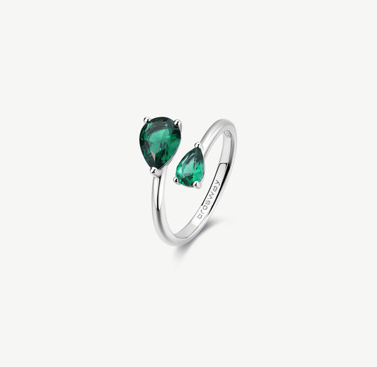 Anello argento Fancy life green