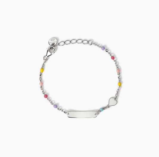 Bracciale Mabina Junior con targhetta incidibile e cuore