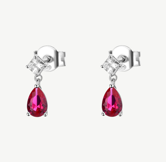 Orecchini argento Brosway Fancy PASSION RUBY gocciolina