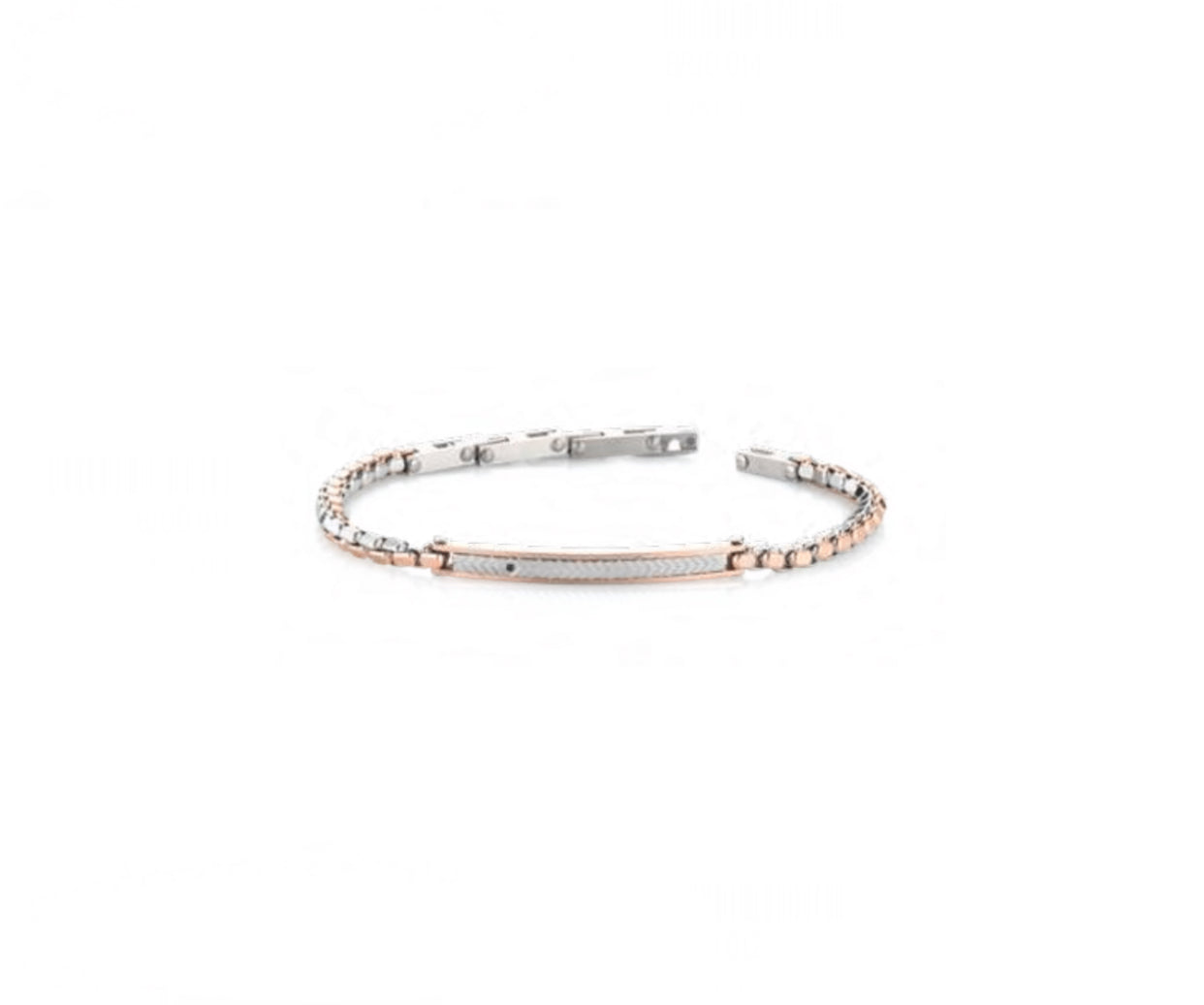 Bracciale uomo Héctor Catena bicolor con piastra centrle