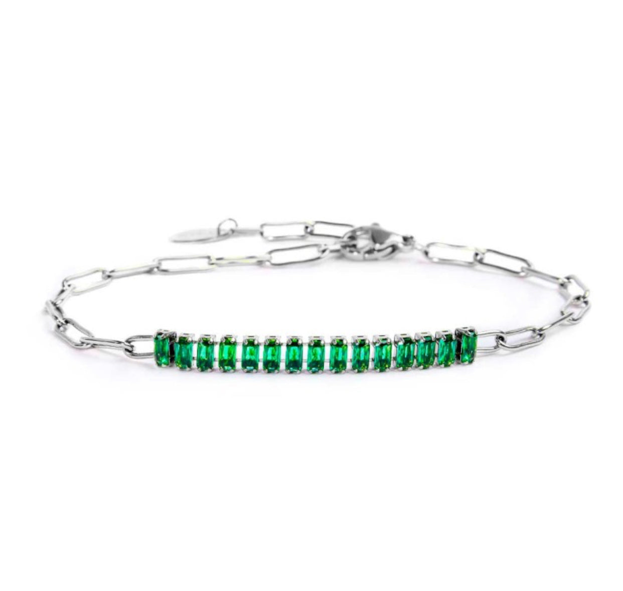 Bracciale Marlù catena con tennis cristalli baguette centrali