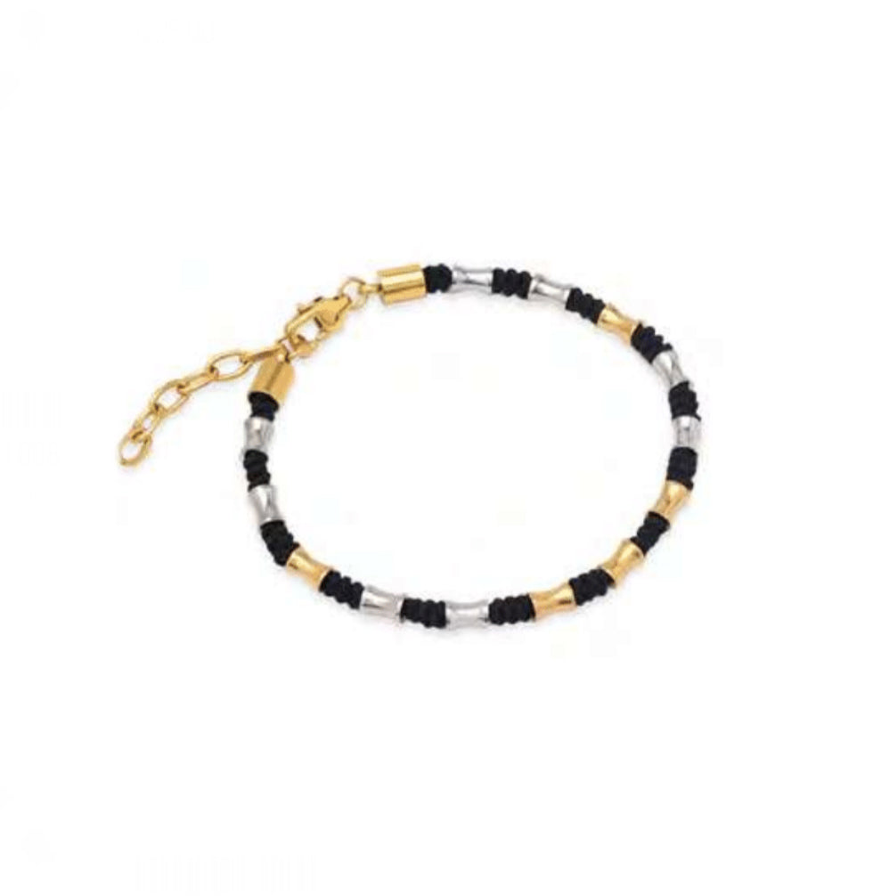 Bracciale uomo Héctor Corda e dettagli in acciaio baguette