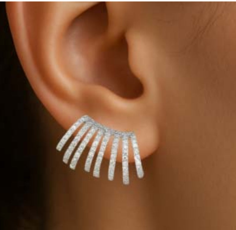 Orecchini Piti Malì donna Semi cerchio multifilo zirconato