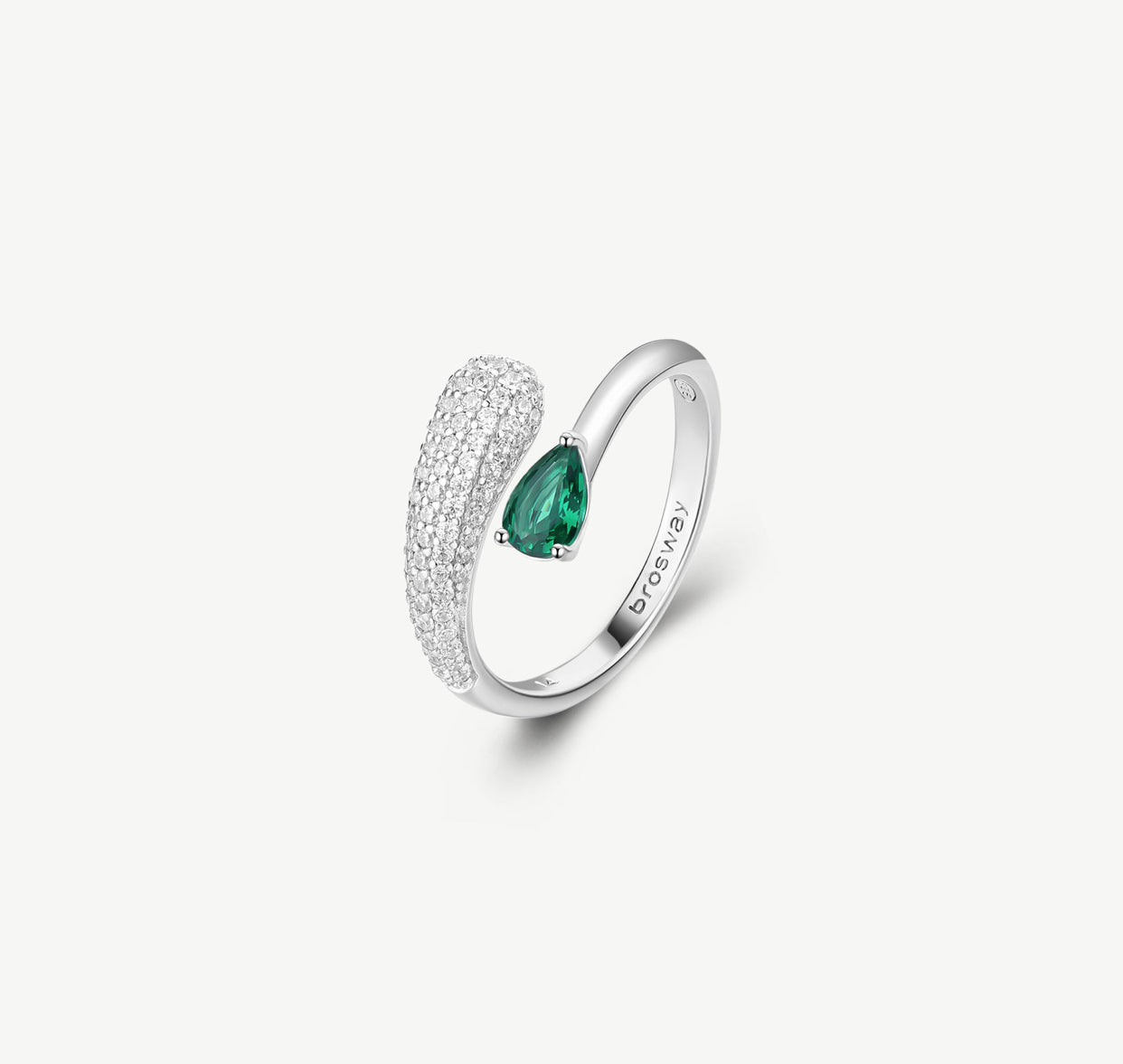 Anello argento Fancy life green