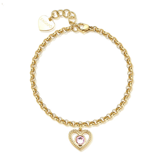 Bracciale S'Agapò donna LUCKY LIGHT Cuore oro