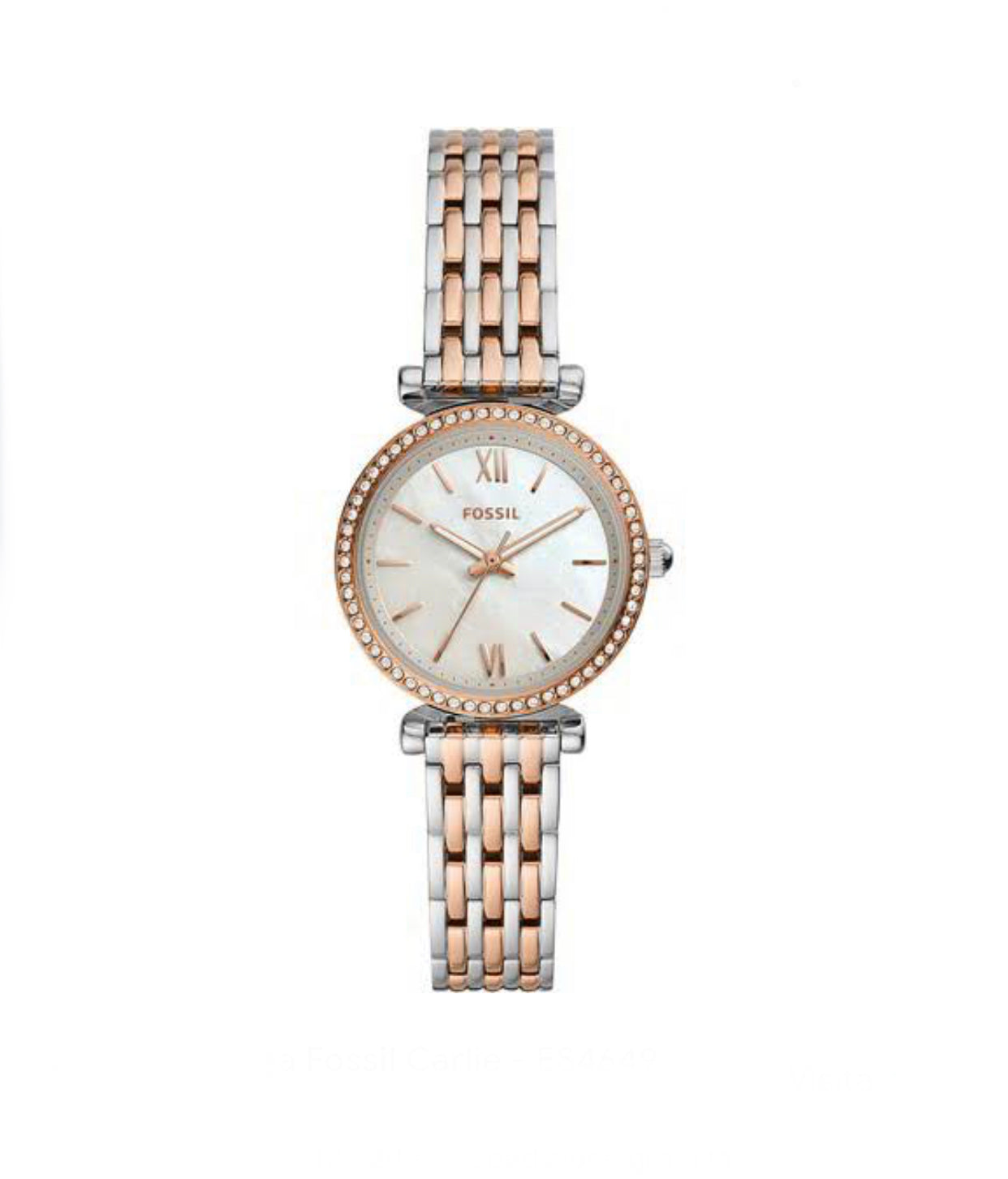 Orologio Fossil donna Carlie Mini a tre sfere con bracciale in acciaio bicolore