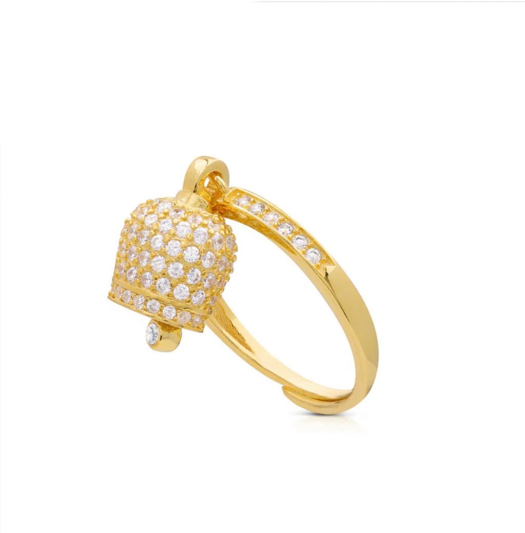 Anello donna con campanella pavé media  Le scritte dell’amore