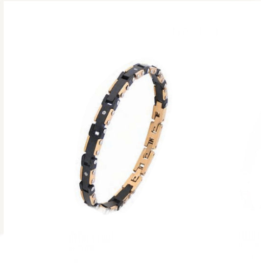 Bracciale uomo Héctor Nero con dettagli rosè e punti luce