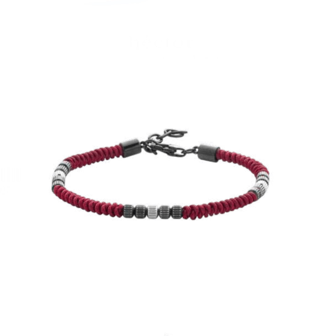 Bracciale uomo Héctor Corda e dettagli in acciaio