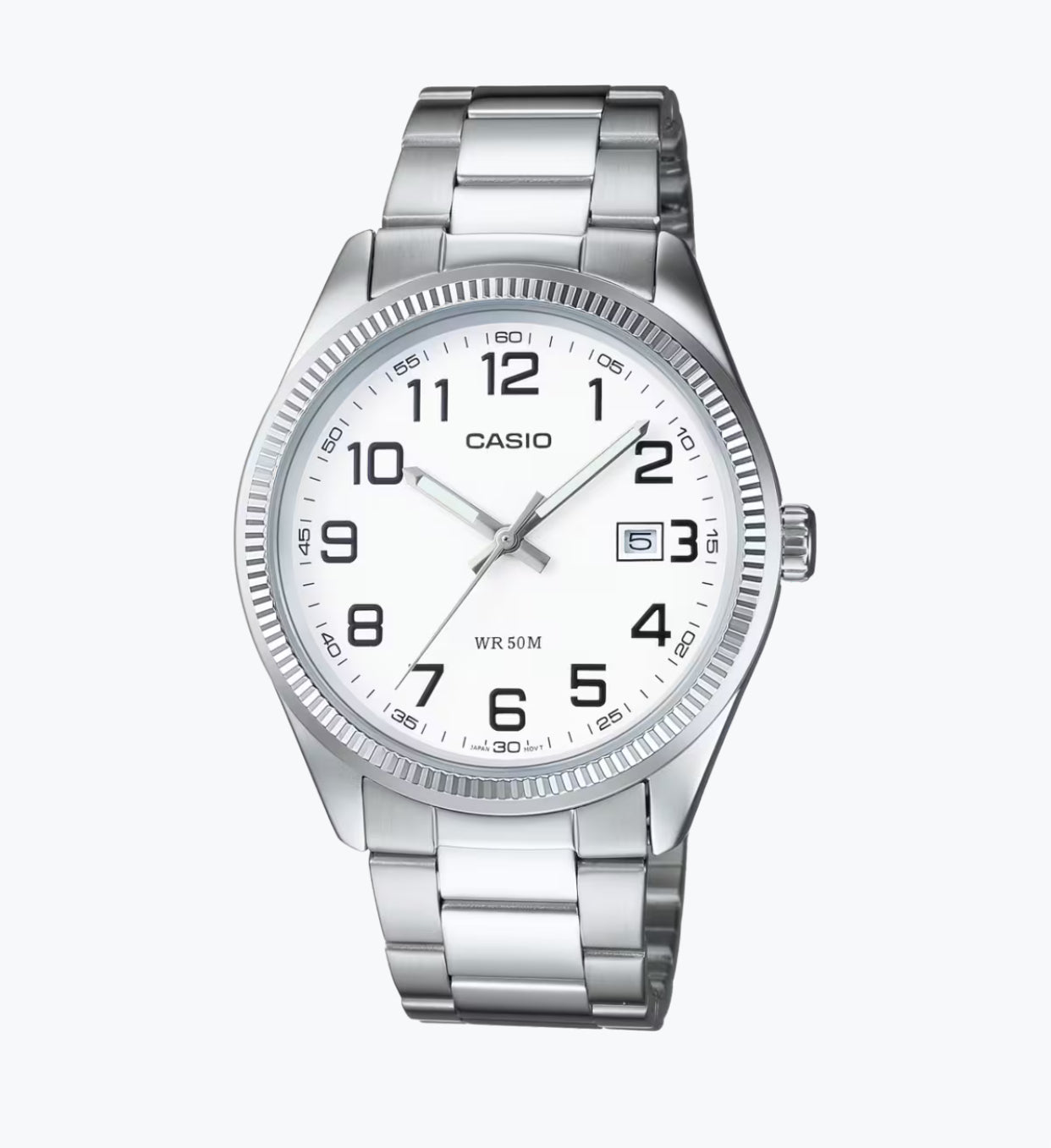 Orologio analogico Casio uomo fondo bianco con numeri