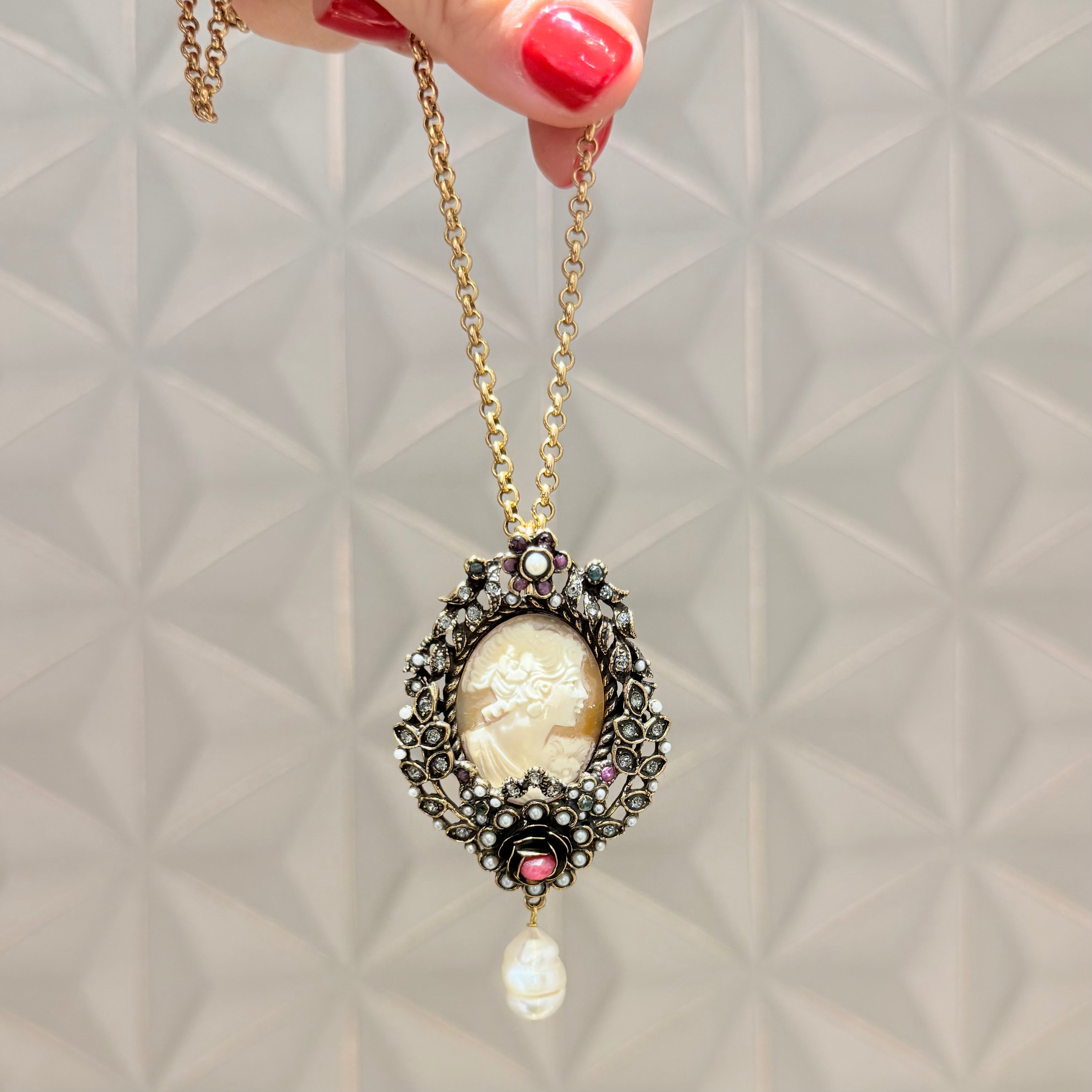 Collana Alcozer Cammeo floreale