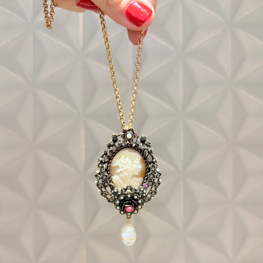 Collana Alcozer Cammeo floreale