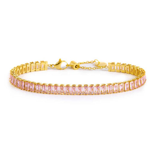 Bracciale Marlù tennis zirconi baguette rosa