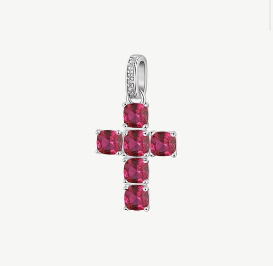 Charm argento Brosway Fancy PASSION RUBY croce