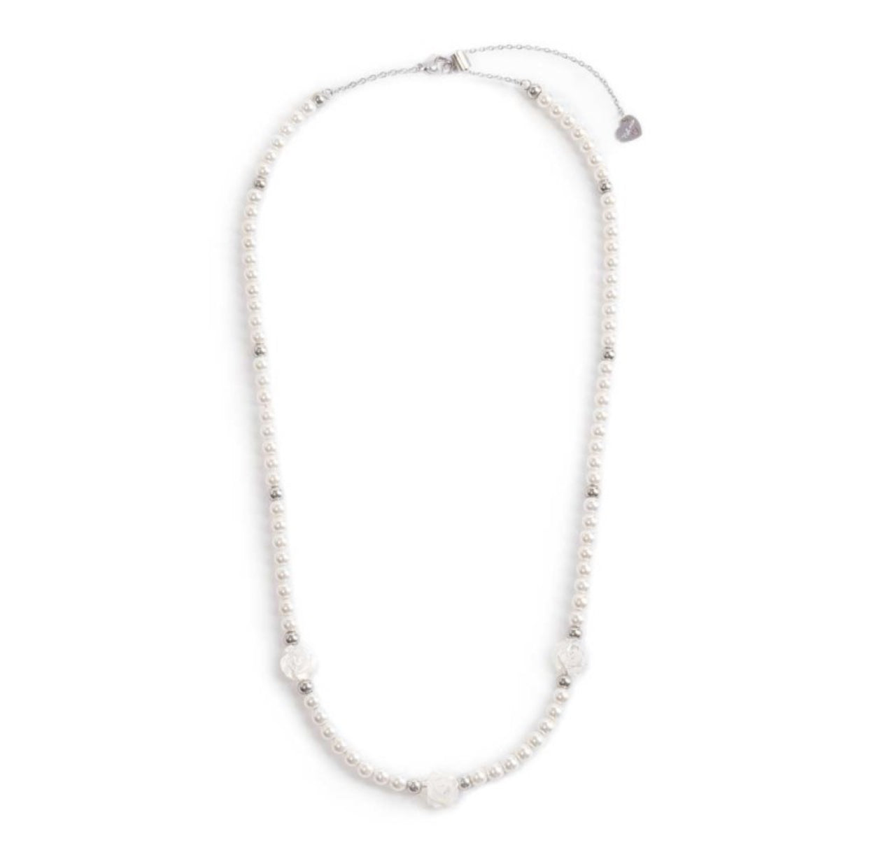 COLLANA MARLU' DONNA PERLE E ROSA IN MADREPERLA