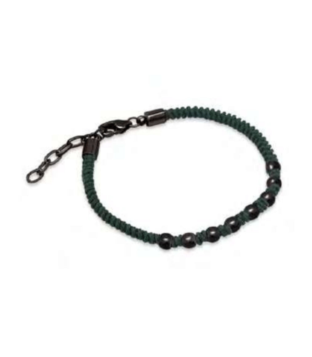 Bracciale uomo Héctor Corda e dettagli in acciaio