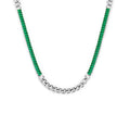 Collana catena grumetta con tennis cristalli baguette