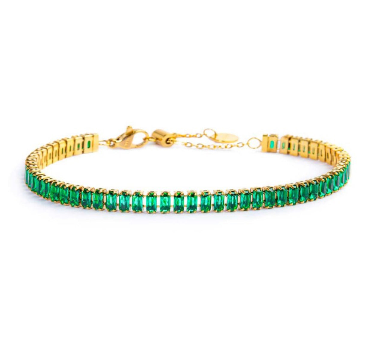 Bracciale Marlù tennis gold baguette verde