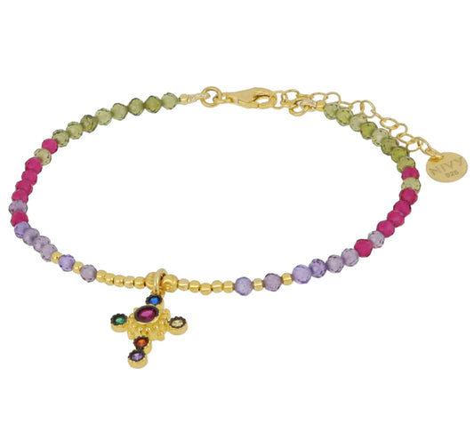 Bracciale donna Nivy croce colorata