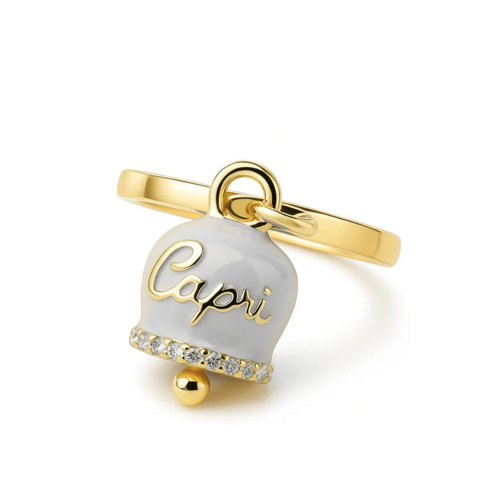 Anello donna con campanella Capri bianco  Le scritte dell’amore
