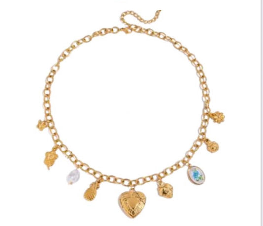 Collana Piti Malì donna Multiciondolo con cuore grande centrale