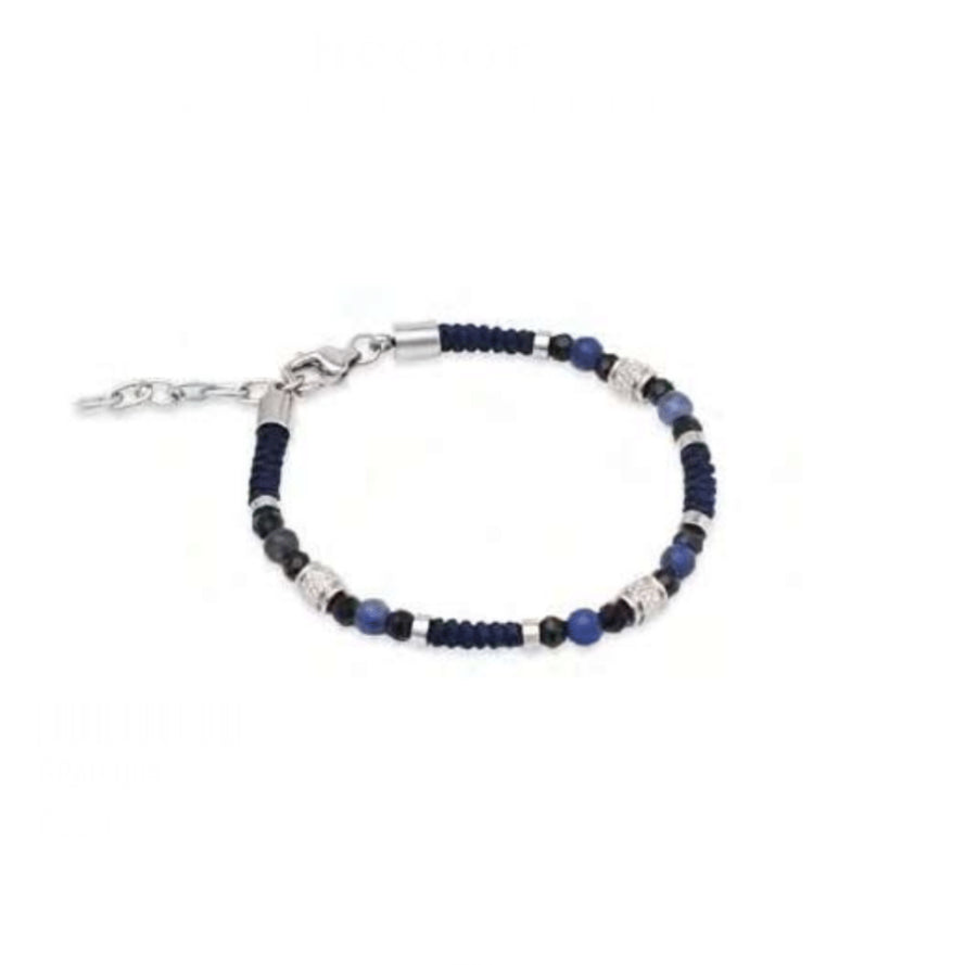 Bracciale uomo Héctor Corda e pietre naturali